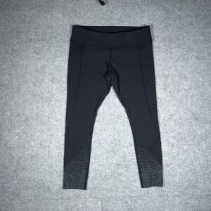 Lululemon leggings Women 10 Black Tight Stuff Tight II reflective running yoga